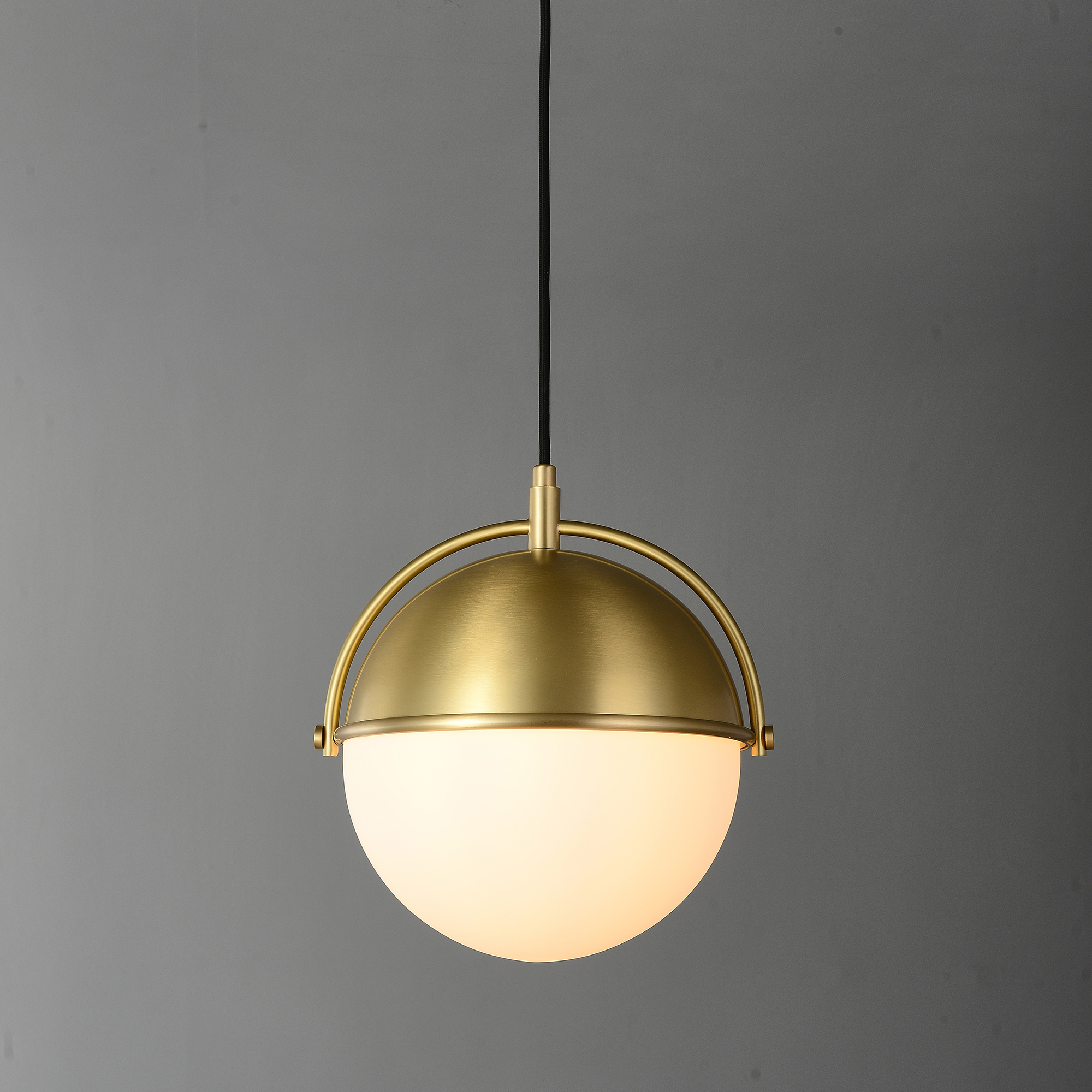 globe small brass pendant light